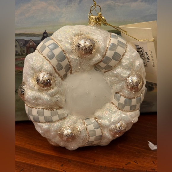 MACKENZIE CHILDS 2024 Crystal Palace Wreath Glass Ornament - Picture 4 of 16